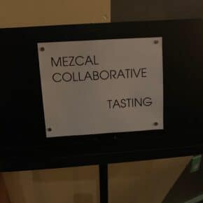 A sign for the blind tasting.