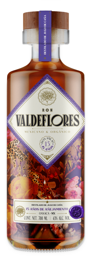 A bottle of Valdefores, a Mexican rum brand