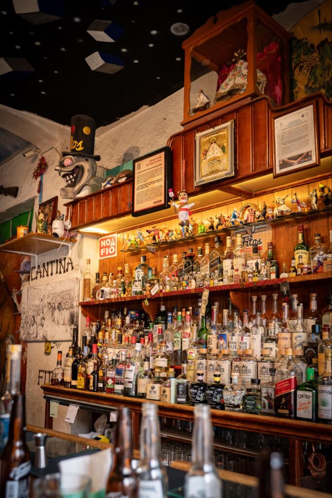 The backbar at a Oaxacan cantina