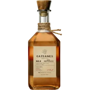 A bottle of Cazcanes Rosa Reposado No 9 tequila.
