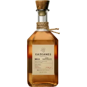 A bottle of Cazcanes Rosa Reposado No 9 tequila.